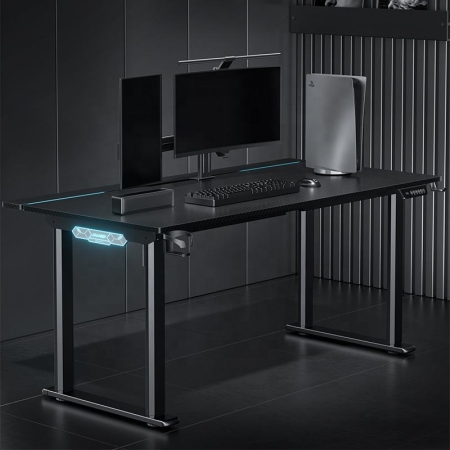 Electric Height Adjustable Gaming Table with RGB Lights